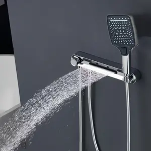 New Bathroom Shower Set, Adjustable Waterfall Head, Rainfall Shower Head, Handheld Showerhead, Dual Spray Modes, Easy Installation, Durable and Cleanable, No Tools Required