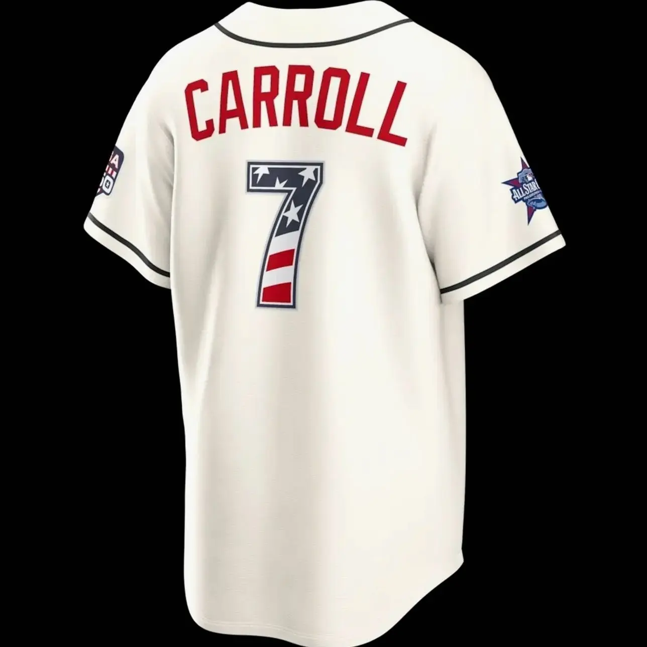 Unisex Baseball 2026 Arizona Carroll 7 Jersey 2026 All-Star Edition Stars & Stripes Cream Stadium Jersey