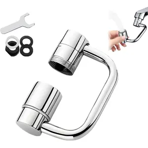 U Shaped Faucet Extender, 1440° Rotating Faucet Extender, Flexiflow 1080° Rotating Faucet Extender, Rotatable Faucet Aerator Extension, Rotate Faucet Aerator, Dual gear