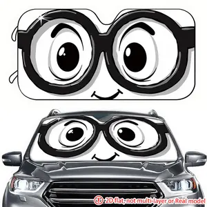 1pc cartoon glasses smiling face car sun visor 2D high-definition printing, car sun visor effectively blocks sunlight, suitable for General Motors SUV、 Truck front windshield decoration