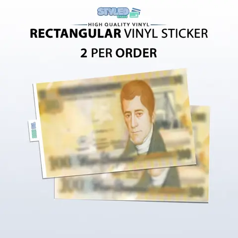 100 LEMPIRAS rectangular vinyl stickers
