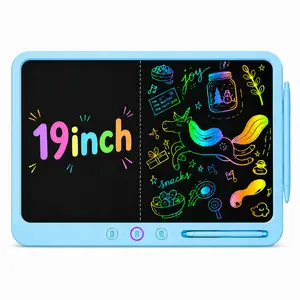 HKOJP 19" Blue Dual-Screen Digital LCD Writing Tablet - Multifunction Graphics Tablet, ADHD Sensory Toy for Quiet Time Focus, Split-Control Erase Board