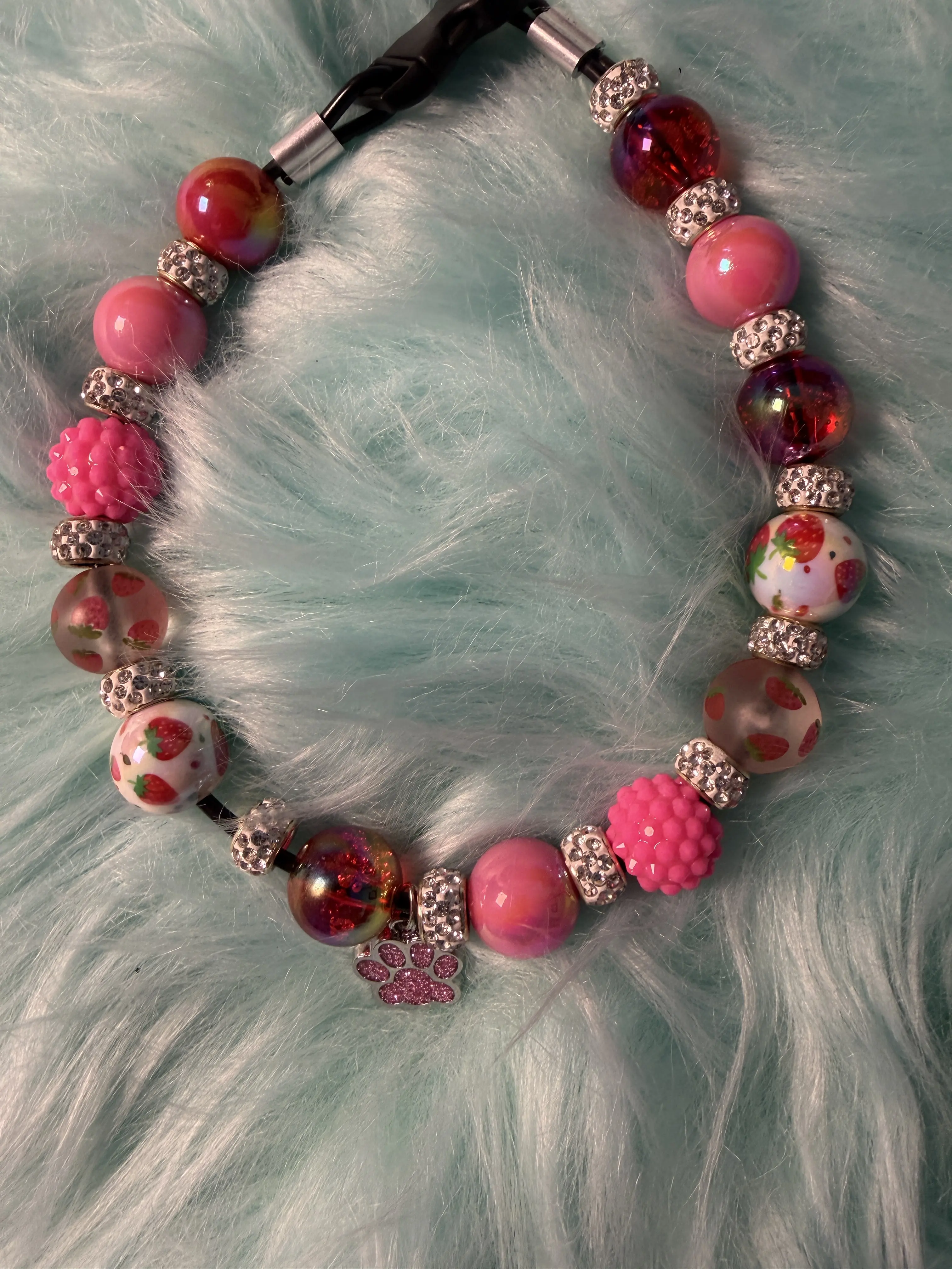 Sweet Berry Bliss  handmade beaded collar