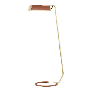 Holtsville Floor Lamp - Elegant Leather Shade and Sleek Design