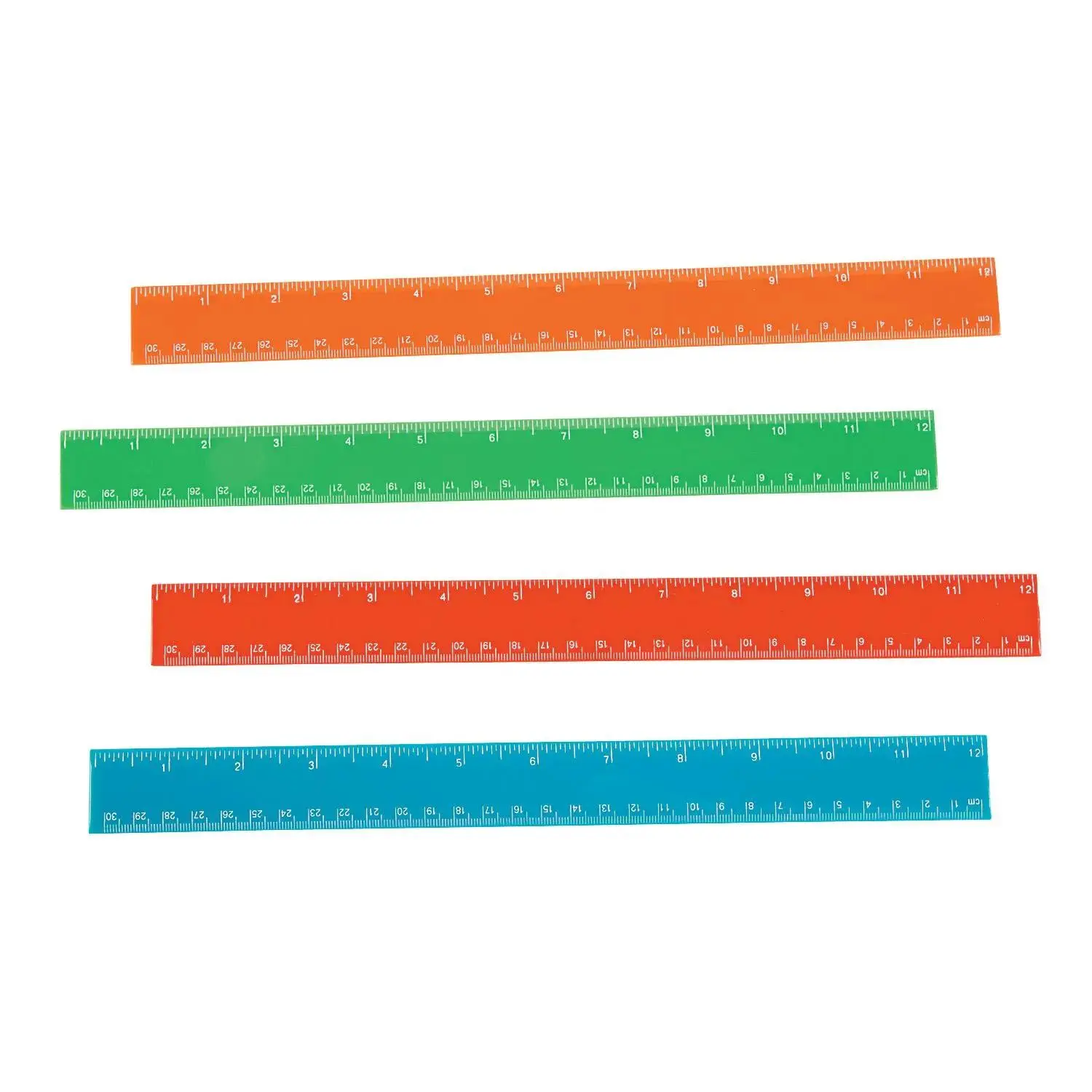 12" Assorted Bright Colors Plastic Rulers - 12 Pc. 12" Assorted Bright Colors Plastic Rulers - 12 Pc.