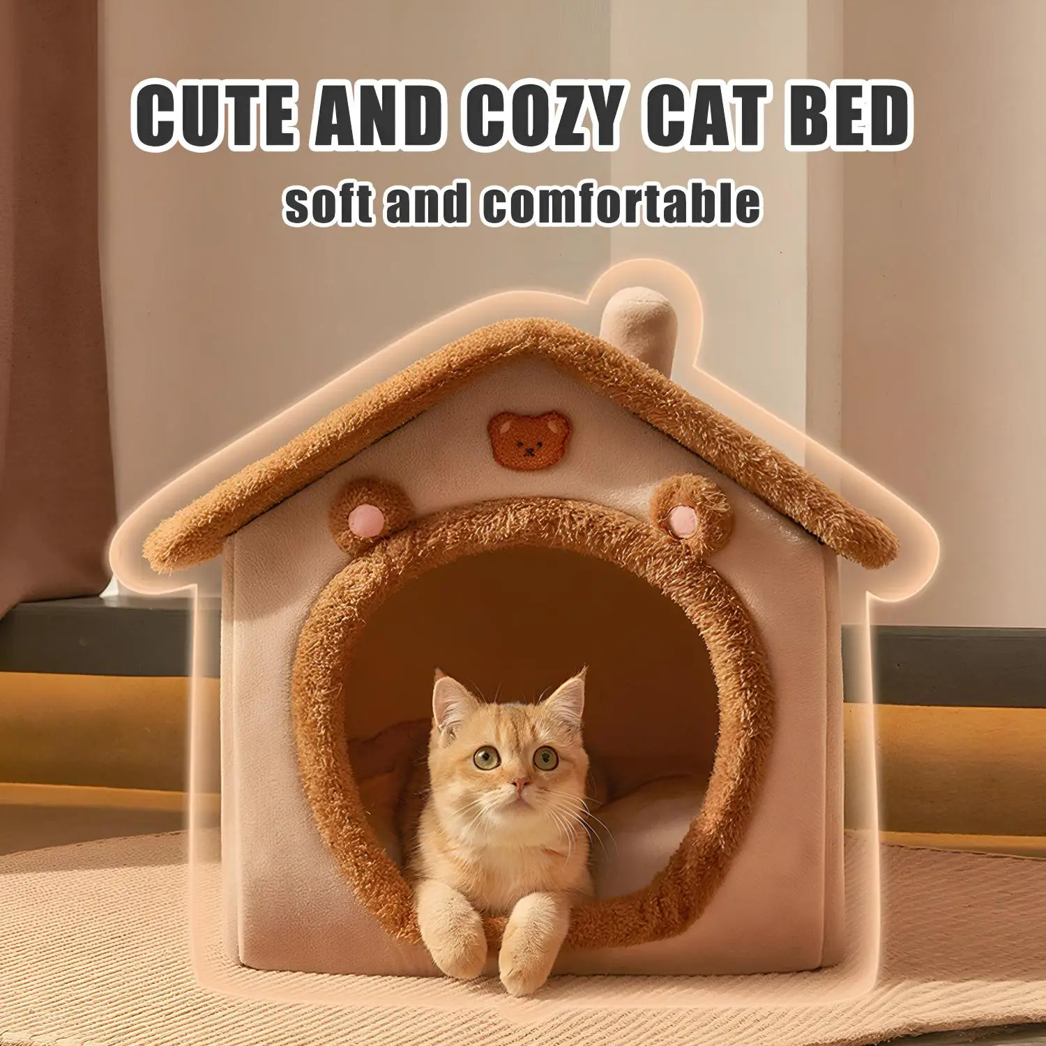 Modern Cat Houses and Condos - 1 removable and washable pet bed, soft and cozy kitten and puppy den nests, no complicated assembly required!