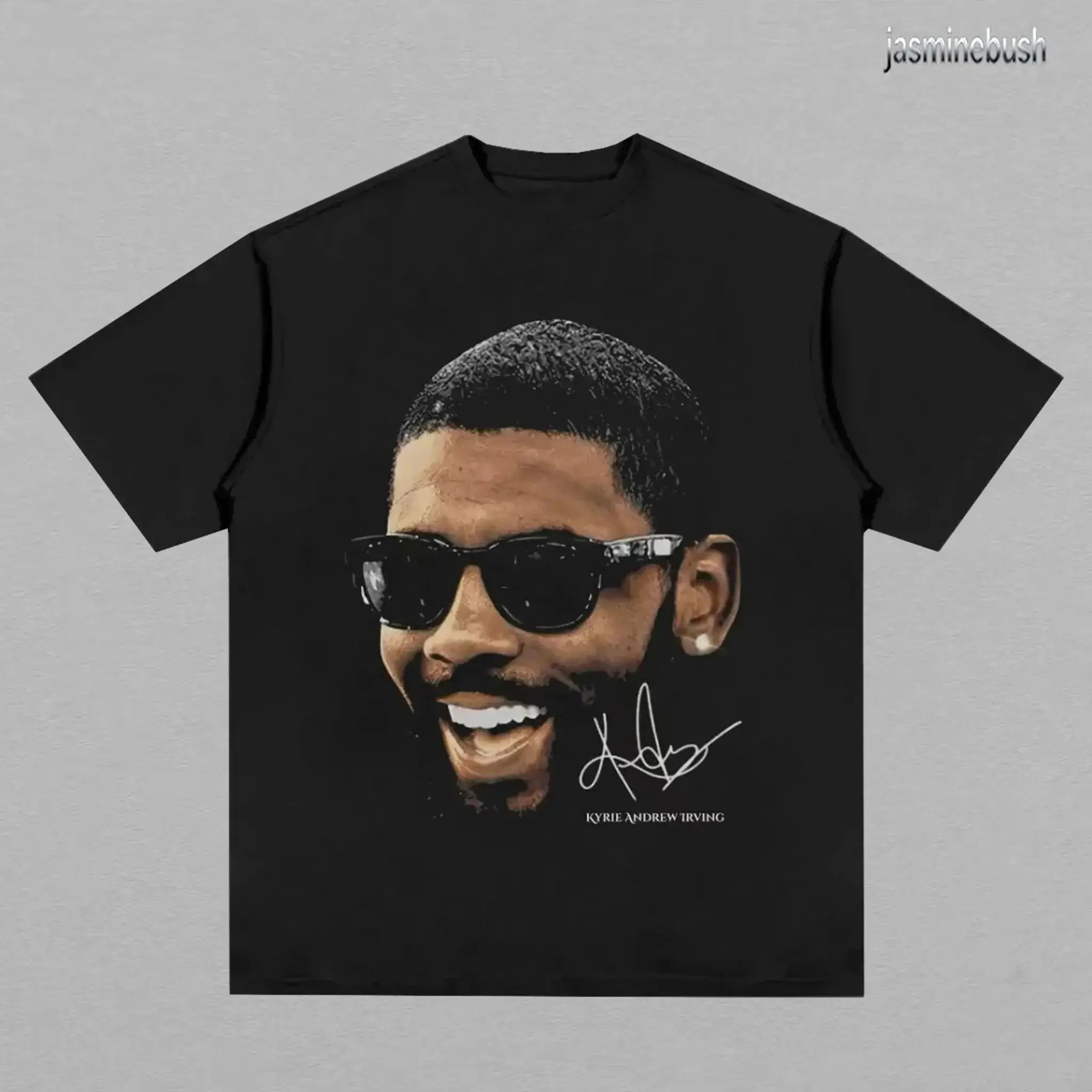 Y2K Kyrie‑Inspired Basketball Graphic T‑Shirt, Black Cotton Short‑Sleeve Crew Neck Tee, Retro Sports Streetwear Essential Unisex Casual Fan Top