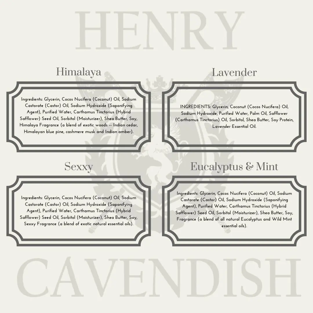 Henry Cavendish® Eucalyptus Mint Shave Kit with - Shave Soap with Shea Butter & Coconut Oil. Long Lasting 3.8 oz Puck Refill, plus Gentleman's Ceramic Shave Soap Bowl with Handle.