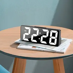 Digital Clock LED Wake Up Light Multifunctional Alarm Clock Bedroom Electronic Desktop Clock With Temperature Display Adjustable Brightness USB Powered Clocks