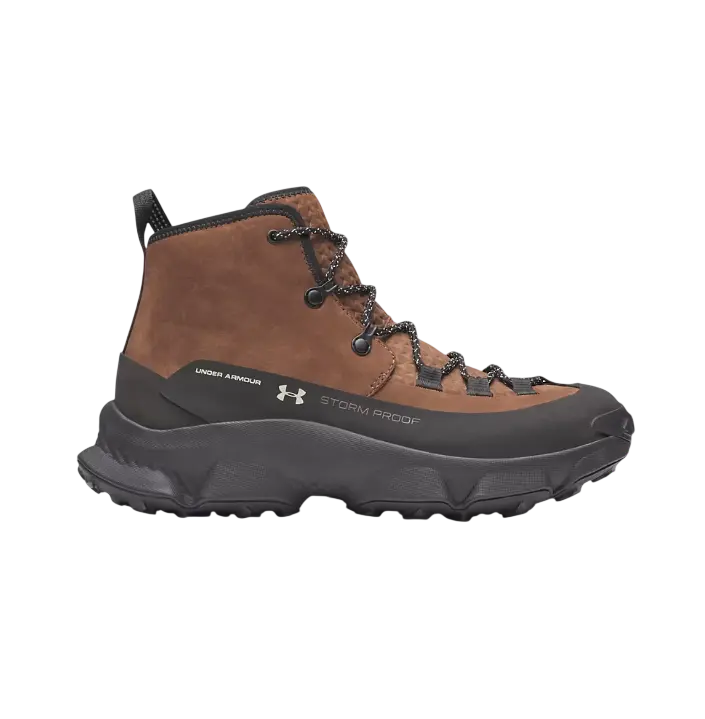 UNDER ARMOUR MENS BRWN/BLACK BOOTS CHARGED EXPANSE MID LTHR WP 6010410-230
