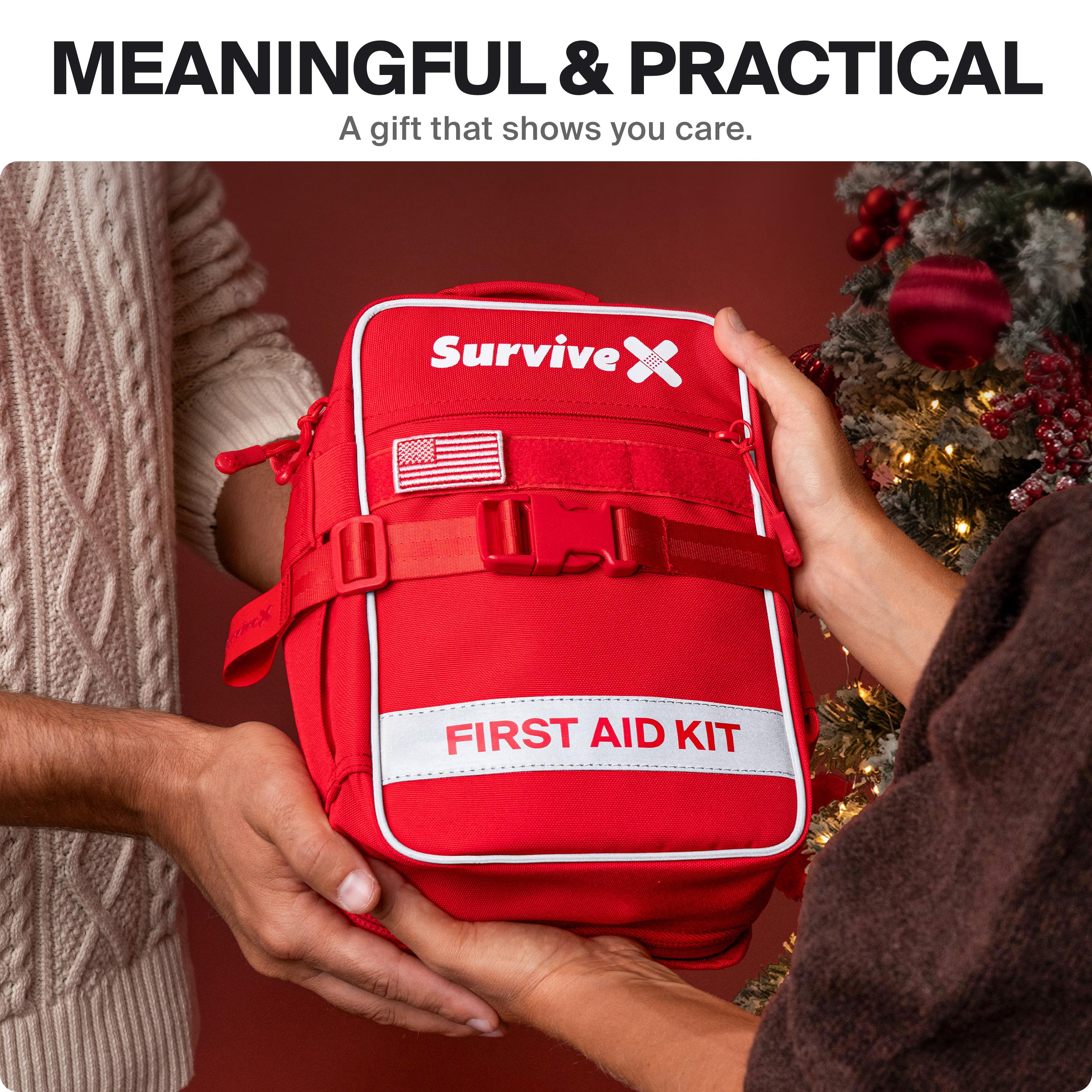 SURVIVEX Large Comprehensive First Aid Kit Ideal for  Car, Travel & Home - Emergency Kit for Hiking, Camping, Backpacking and Outdoors