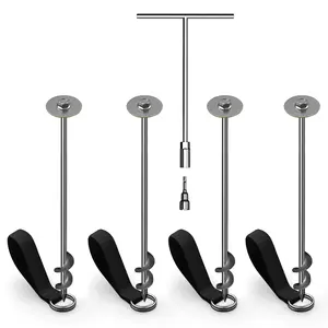 JumpFlex Trampoline Anchor Kit PRO, Heavy Duty Ground Anchoring Metal Stakes Set