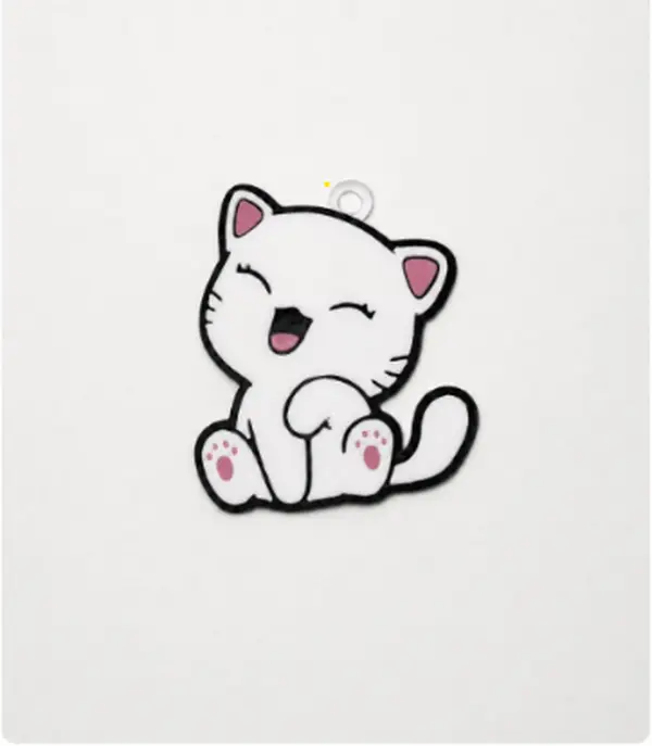 Adorable White Kitty Keychain | Cute Cat Charm for Keys, Bags & Backpacks