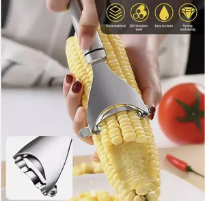 Corn Peeler Stainless Steel Cob Esquites Elote Thresher Stripper Remover Cutter