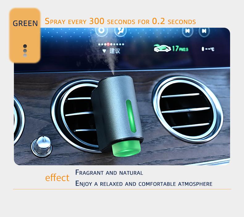 Viral Smart Car Air Freshener Vent Clip Diffuser w/ RGB Light | AI Auto Start Stop Sensor | USB Rechargeable Essential Oil Nano Mist Odor Eliminator | 3 Modes Baby Safe Perfume | Metal Aesthetic Auto Interior Accessories Gift Set