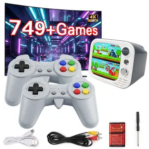 H7 Retro Game Console, 3.5 Inch IPS Screen Display, 749 Classic Retro Games, Mini TV Style, Dual Wireless Controllers, AV HDMI Output, for Birthday Holiday Gift