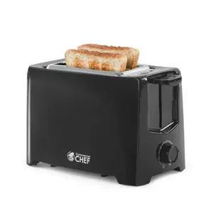 Commercial Chef 2-Slice Toaster, Extra Wide Slots, Variable 6 Setting Shade Control, Cool Touch Housing, 700 Watts, CCT2201B, Black