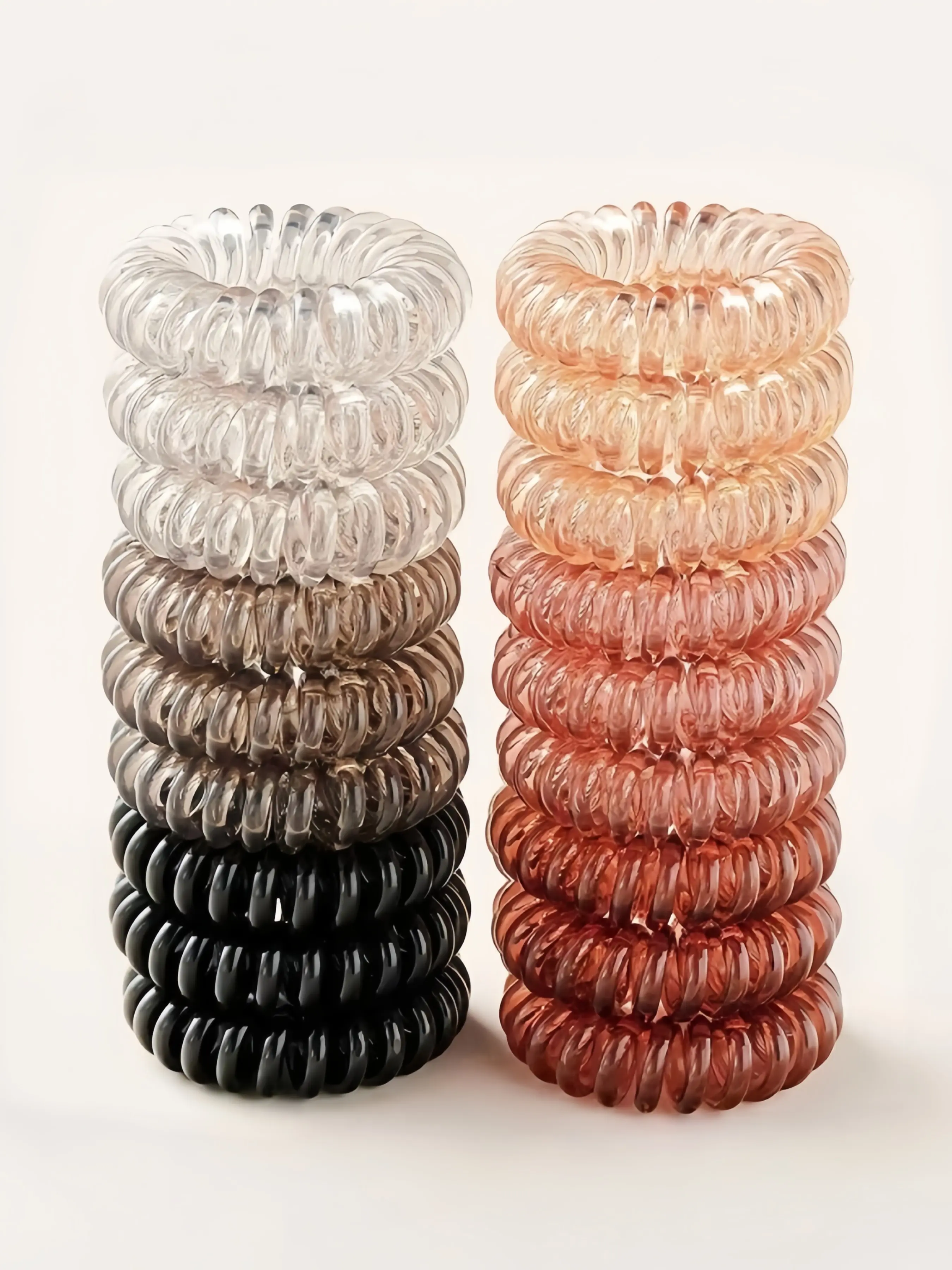 18 Pack Hair Elastics, Elastic Hair Accessory, No Crease Spiral Hair Ties, Bulk Hair Ties, Multi Color Waterproof Hair Bands, Hair Scrunchies, Hair Coils for Women and Girls