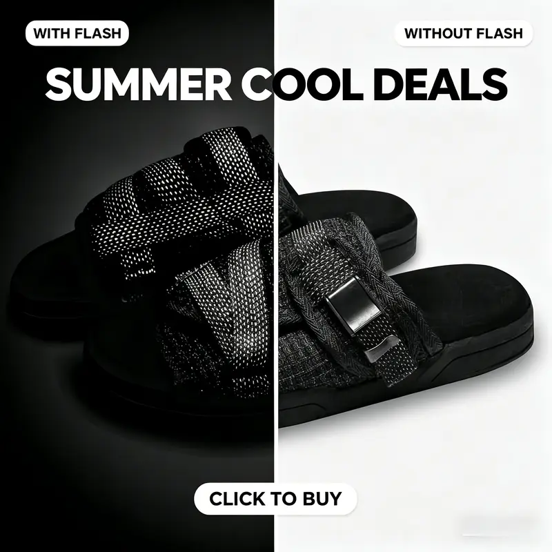 Light Up Reflective Slides | 3M Reflective, Adjustable, Arch Support, Anti-Slip, Fits Wide & Narrow Feet Summer Slippers Shoe Footwear