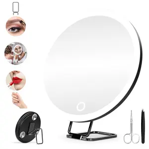 30X Magnifying Makeup Mirror with LED Light, 6-Inch Portable Travel Vanity Mirror, Lighted Cosmetic Mirror, Holiday Gift for Women