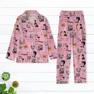 I Love Lucy Pajamas Set, Lucy Ricardo Shirt, Vintage Movie Women Pajamas, Retro Sitcom Midnight Shirt, Family Pajamas, Gift For Fan