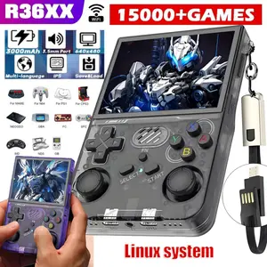 R36xx Retro Handheld Game Console 64GB, 15000+ Games, 12 Emulators, 3000mah Battery, 3.5 Inch HD Screen, Open Source Linux System