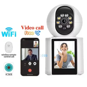 Wireless Indoor Security Camera, 1080P WIFI IP Cameras for Smart Home, 2.8" IPS Screen,Two-Way Audio and Video,LED Infrared Night Vison,AI Motion Detection