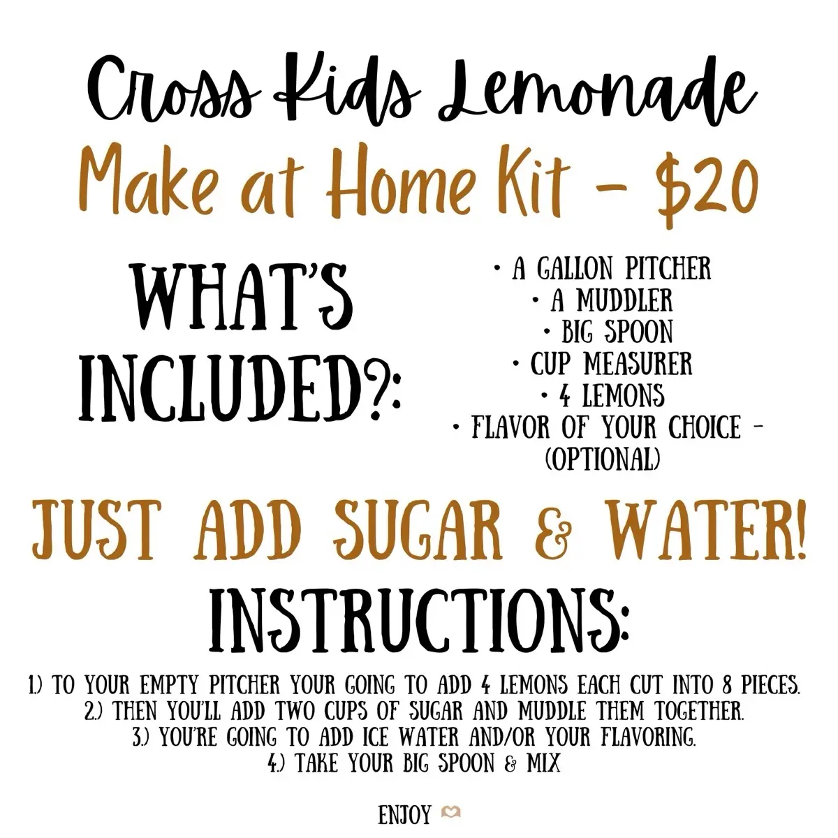 Cross Kids Lemonade Make At Home Kit with Kitchen Accessories and Measuring Utensils