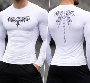 Compression Gym Shirt, Long Sleeve Rash Guard Compression Shirt, Muscle-Fit Anime Workout Tee, Jujutsu Inspired Tight Athletic Top