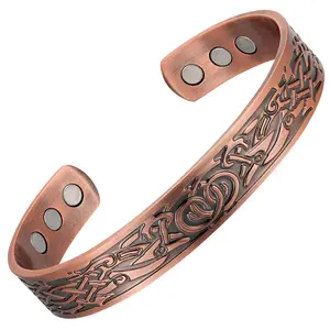 1pc Copper Magnetic Bracelet with Celtic Knot Design, Pure Copper Bracelet, Valentine's Day Jewelry Gift for Men & Women, Adjustable Jewelry | Celtic Knot Pattern | Magnetic Bracelet