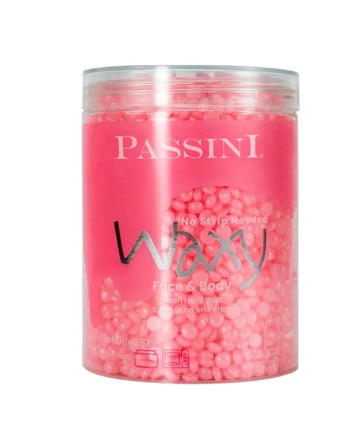 Passini Alcohol-Free Specially Formulated Solid Hair Remover Wax Pearls, 11.20oz Jar - Professional Hard Wax for Sensitive Skin, Smooth Results on Key Body Care Areas - Single Item
