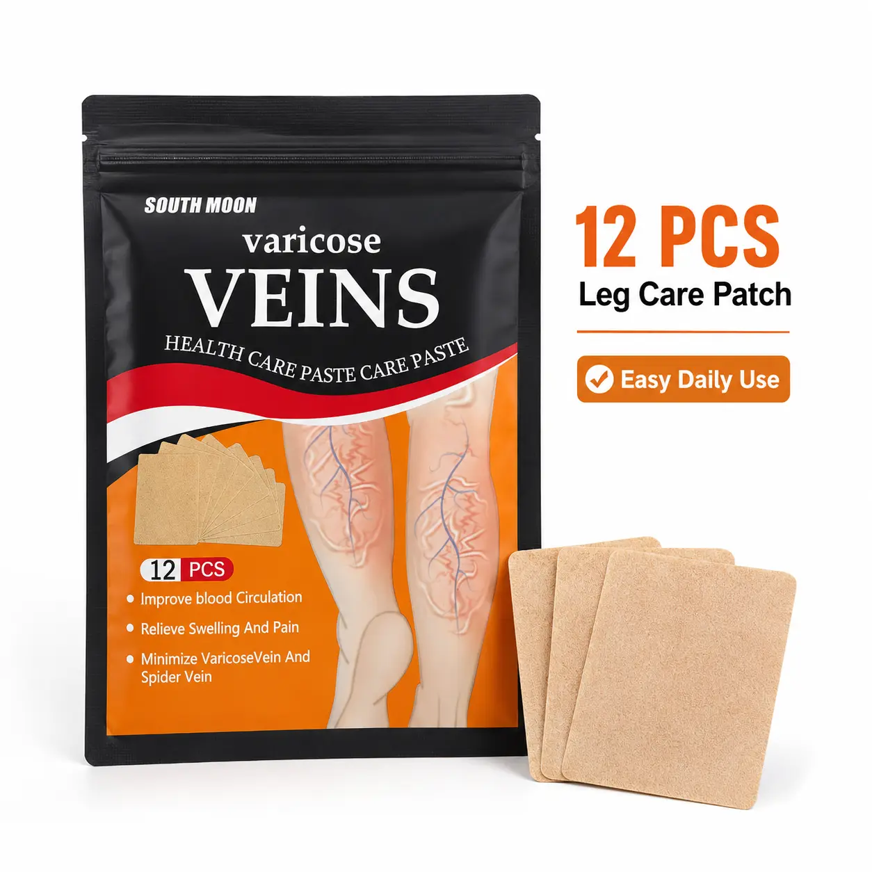 Leg Care Patches, 12PCS Calf Skin Care Patch, Botanical Inspired Peel & Stick Body Care for Tired Legs, Daily Use