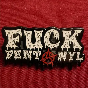 OG fuckfentanyl enamel pin Brooch Brooch White Black enamel pin pins hatpin