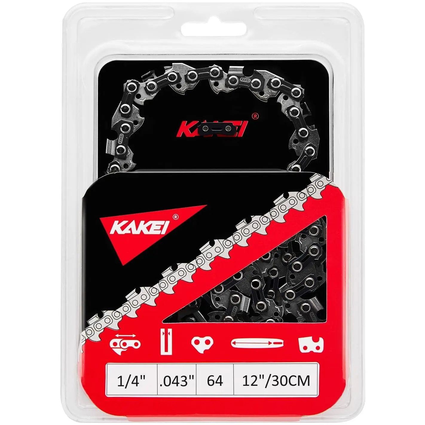 KAKEI 12-Inch Chainsaw Chain, 1/4" LP Pitch, .043" Gauge, 64 DL, 1-Pack Fits Stihl Pole Saws, Replacement for 71PMM3 64