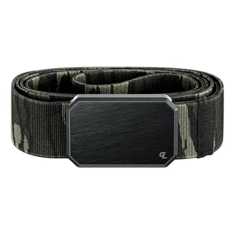 Groove Life Groove Belt, Men's Magnetic Stretch Belt, Adjustable Fit & Durable for Work, Everyday Carry & Casual Wear, Black / Mossy Oak Bottomland Camo