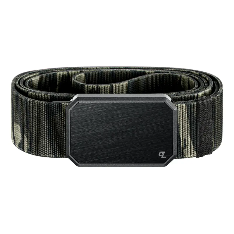 Groove Life Groove Belt, Men's Magnetic Stretch Belt, Adjustable Fit & Durable for Work, Everyday Carry & Casual Wear, Black / Mossy Oak Bottomland Camo