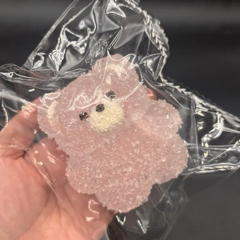 Crunchy sugar coated clear gummy bear taba squishy