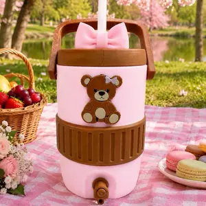 Teddy Bear Can Holder w/ Straw Topper