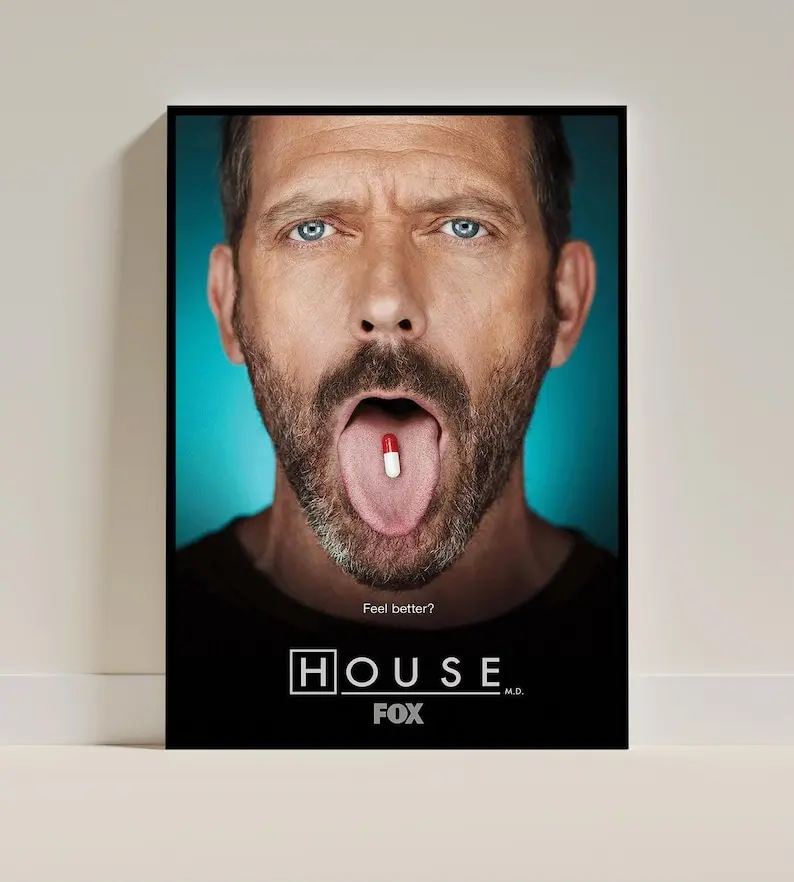 House M.D.Print, Gregory House And Allison Cameron Wall Art, Wall Art Print , Tv Series Poster