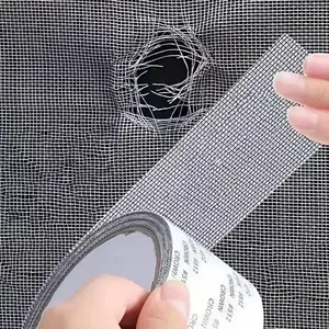 Window Screen Repair Tape, Adhesive Gray Screen RepairStrip, Durable Fiberglass Mesh Tape for Fixing Window andDoor Screens