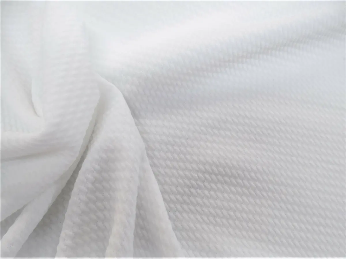 Bullet Textured Liverpool Fabric 4 way Stretch White S10