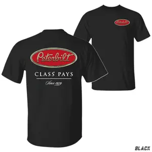 Peterbilt Class Pays T-Shirt, Vintage Logo Graphic Tee, Classic Truck Driver Shirt, Retro Peterbilt Apparel for Truckers, Gift for Truck Enthusiasts and Drivers