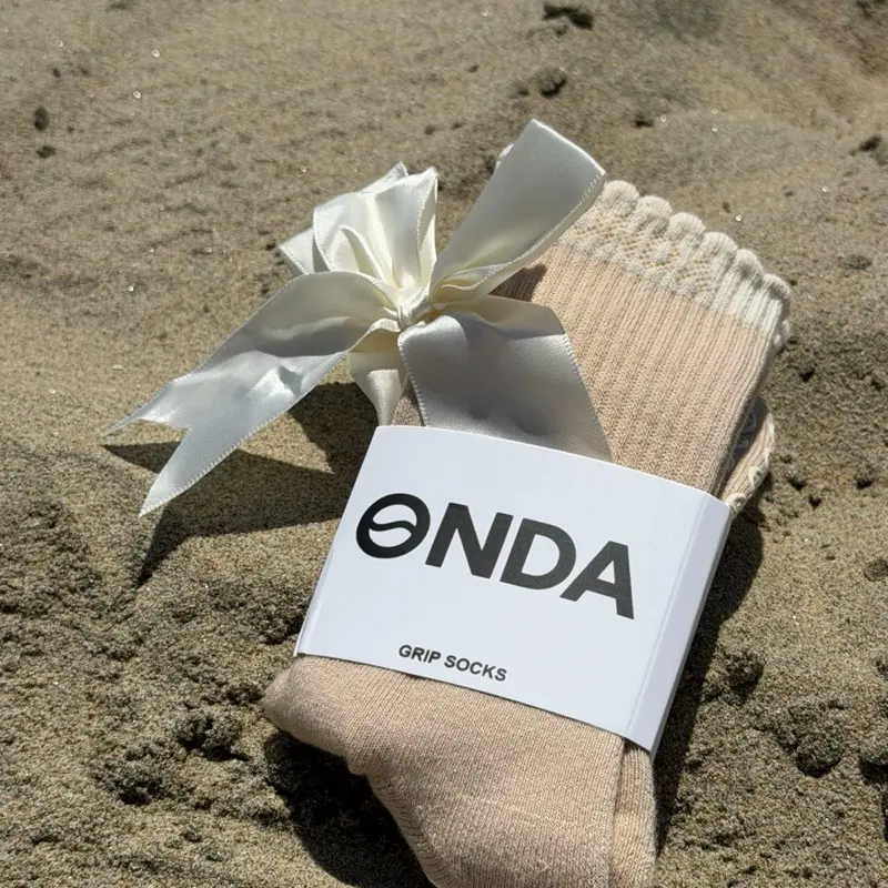 ONDA Bow Flow Mid-Calf Socks for Women, Nude