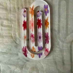 Jumbo Paperclip Bookmark-Flowers
