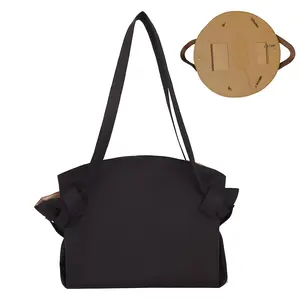 Brand Name Large Capacity Tote Bag, Waterproof Lightweight Nylon Shoulder Bag with Detachable Strap, Multi-Purpose Carryall for Camping, Travel, Gym and Daily Use, Black