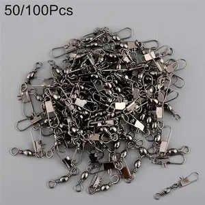 Fishing Swivel Snap, 50/100pcs Professional Rotatable Fishing Connectors, Outdoor Fishing Accessories, Fishing Equipment for Fishing Enthusiasts