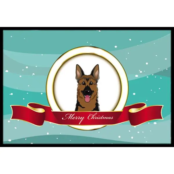 Carolines Treasures BB1521JMAT German Shepherd Merry Christmas Indoor & Outdoor Mat- 24 x 36 in.