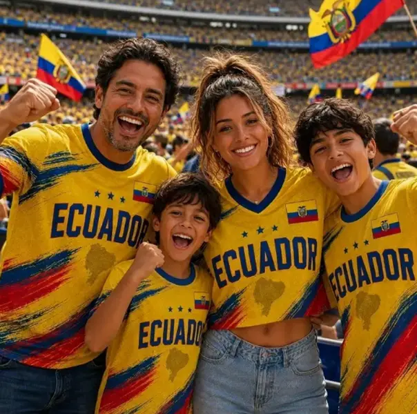 Ecuador Family Matching Jersey, Custom Name Number Ecuador Crop Top Adult Youth Kid Jersey, Ecuador Football Fan Shirt