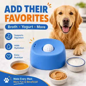 Dog Boredom Relief Lick Bowl, Rotating Ball Slow Feeder for Longer and More Engaging Treat Sessions
