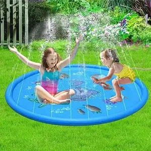 Pool Toys Extra Large PVC Kids Sprinkler Splash Play Mat 2 Sizes Summer Cooling Toy for All Ages Outdoor Lawn Games Portable Foldable Bath Tub, Water Play Mat, Backyard Toy, Outdoor Fun, Splash Pad, Summer Toy, Versatile use
